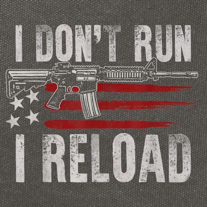 AR15 Gun American Flag I Don't Run I Reload I Dont Run Cotton Canvas Backpack