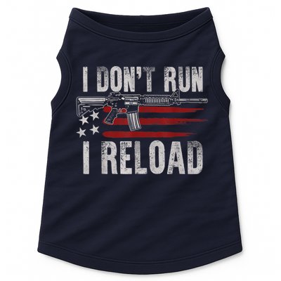 AR15 Gun American Flag I Don't Run I Reload I Dont Run Doggie Tank