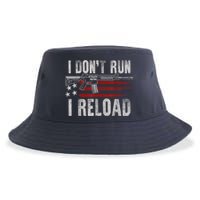AR15 Gun American Flag I Don't Run I Reload I Dont Run Sustainable Bucket Hat