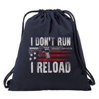 AR15 Gun American Flag I Don't Run I Reload I Dont Run Drawstring Bag