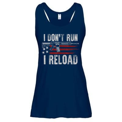 AR15 Gun American Flag I Don't Run I Reload I Dont Run Ladies Essential Flowy Tank