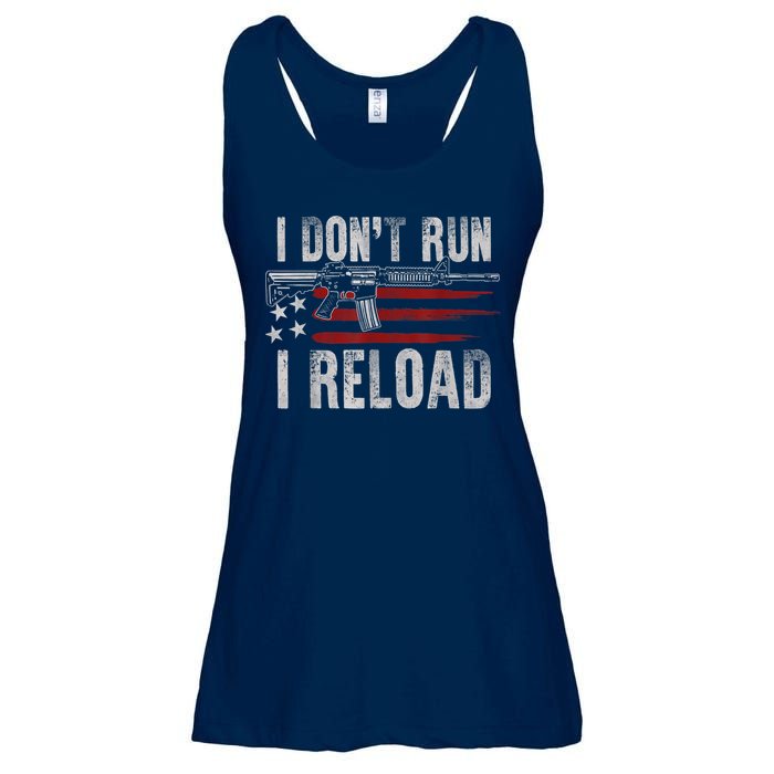 AR15 Gun American Flag I Don't Run I Reload I Dont Run Ladies Essential Flowy Tank