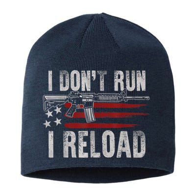 AR15 Gun American Flag I Don't Run I Reload I Dont Run Sustainable Beanie