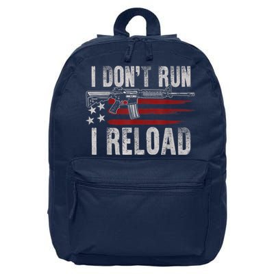 AR15 Gun American Flag I Don't Run I Reload I Dont Run 16 in Basic Backpack