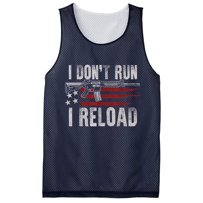 AR15 Gun American Flag I Don't Run I Reload I Dont Run Mesh Reversible Basketball Jersey Tank