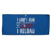 AR15 Gun American Flag I Don't Run I Reload I Dont Run Large Microfiber Waffle Golf Towel