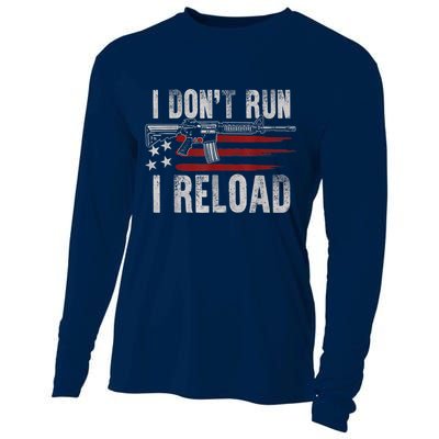 AR15 Gun American Flag I Don't Run I Reload I Dont Run Cooling Performance Long Sleeve Crew