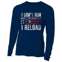 AR15 Gun American Flag I Don't Run I Reload I Dont Run Cooling Performance Long Sleeve Crew