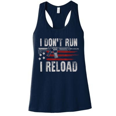 AR15 Gun American Flag I Don't Run I Reload I Dont Run Womens Tank Top