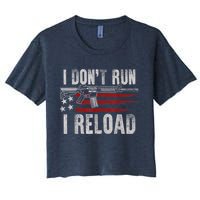AR15 Gun American Flag I Don't Run I Reload I Dont Run Crop Top