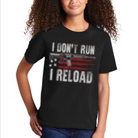 AR15 Gun American Flag I Don't Run I Reload I Dont Run Kids T-Shirt