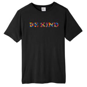 Autism Gift Autism Awareness Be Kind Colorful Puzzle Pieces Cute Gift Tall Fusion ChromaSoft Performance T-Shirt