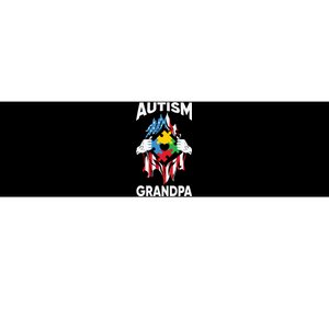 Autism Grandpa American Flag Autism Awareness Puzzle Bumper Sticker