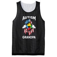 Autism Grandpa American Flag Autism Awareness Puzzle Mesh Reversible Basketball Jersey Tank