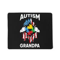 Autism Grandpa American Flag Autism Awareness Puzzle Mousepad