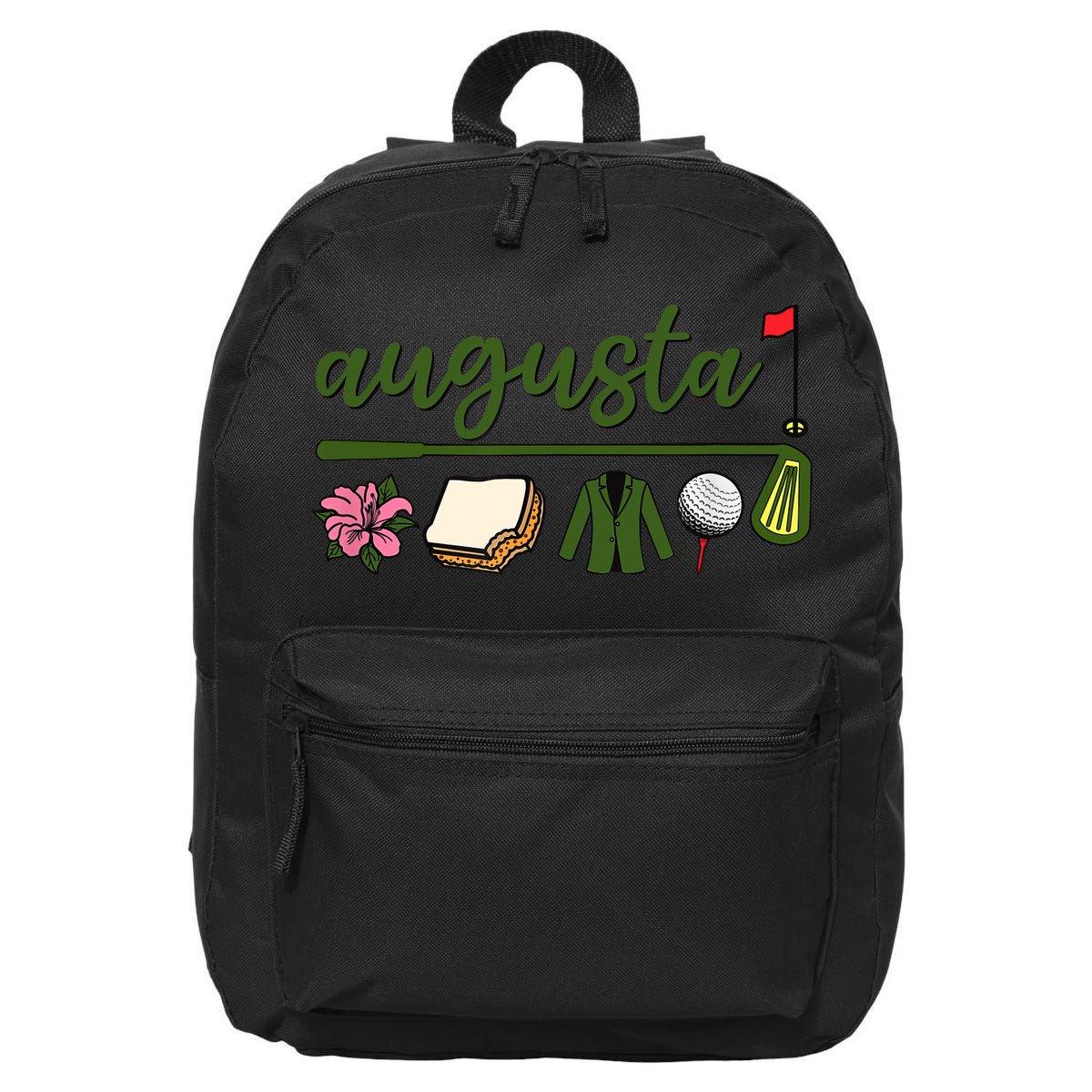 Augusta Georgia, Azalea, Golf, Pimento Cheese, Jacket Design  16 in Basic Backpack