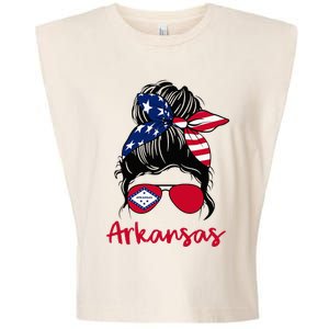 Arkansas Girl Arkansas Flag State Girlfriend Garment-Dyed Women's Muscle Tee