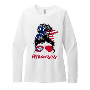 Arkansas Girl Arkansas Flag State Girlfriend Womens CVC Long Sleeve Shirt