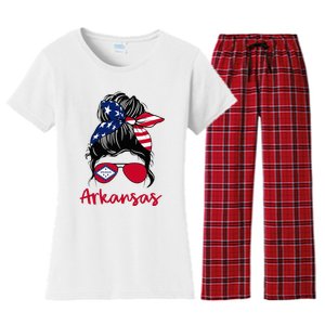 Arkansas Girl Arkansas Flag State Girlfriend Women's Flannel Pajama Set