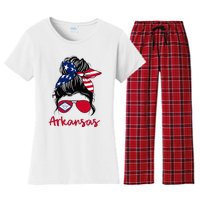 Arkansas Girl Arkansas Flag State Girlfriend Women's Flannel Pajama Set