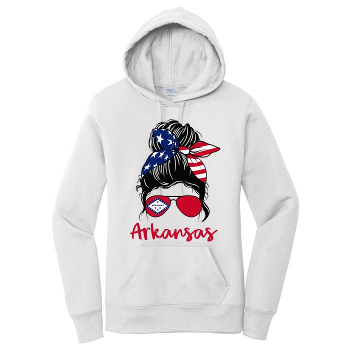 Arkansas Girl Arkansas Flag State Girlfriend Women's Pullover Hoodie