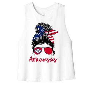 Arkansas Girl Arkansas Flag State Girlfriend Women's Racerback Cropped Tank