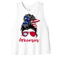 Arkansas Girl Arkansas Flag State Girlfriend Women's Racerback Cropped Tank