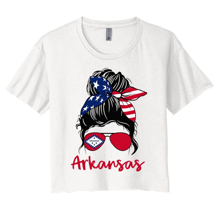 Arkansas Girl Arkansas Flag State Girlfriend Women's Crop Top Tee