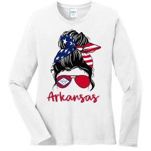 Arkansas Girl Arkansas Flag State Girlfriend Ladies Long Sleeve Shirt