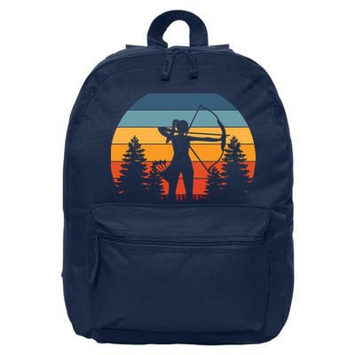 Archery Gift Archer Bow Vintage Retro Sunset 16 in Basic Backpack
