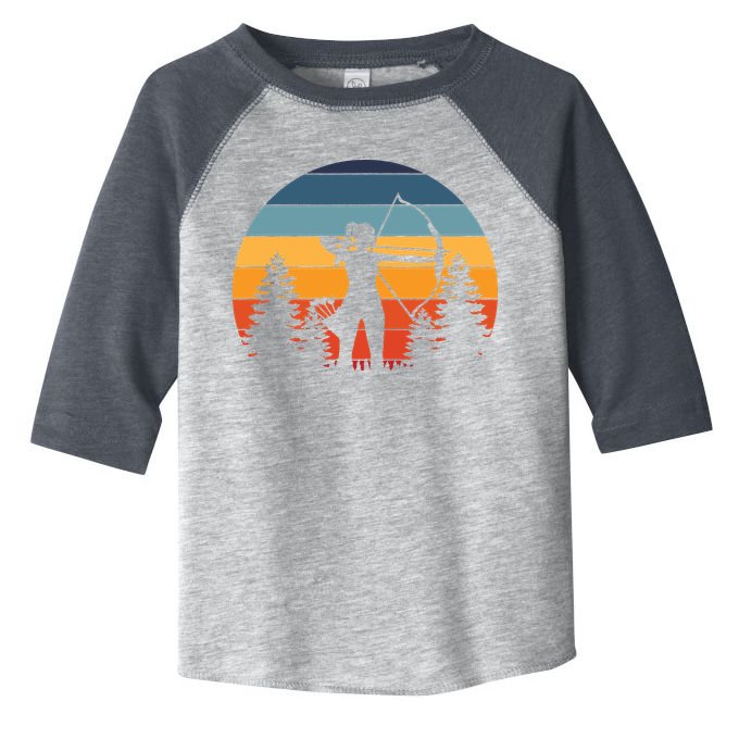 Archery Gift Archer Bow Vintage Retro Sunset Toddler Fine Jersey T-Shirt