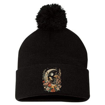 Aesthetic Goblincore And Dark Cottage Core Clothes Mushroom Pom Pom 12in Knit Beanie