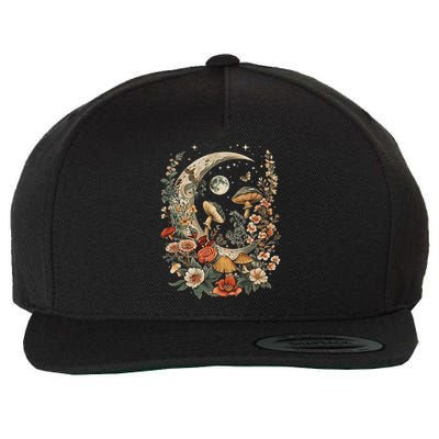 Aesthetic Goblincore And Dark Cottage Core Clothes Mushroom Wool Snapback Cap