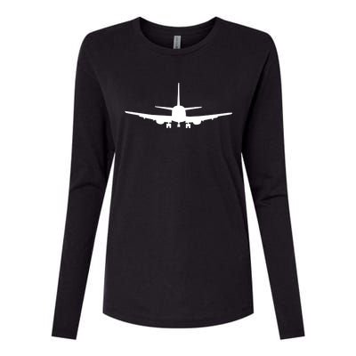 Airplane Gift Airplane Jet Gift Blue Small Womens Cotton Relaxed Long Sleeve T-Shirt