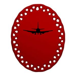 Airplane Gift Airplane Jet Gift Blue Small Ceramic Oval Ornament