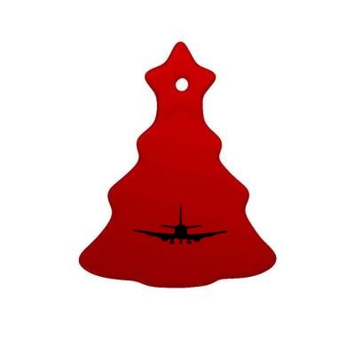 Airplane Gift Airplane Jet Gift Blue Small Ceramic Tree Ornament