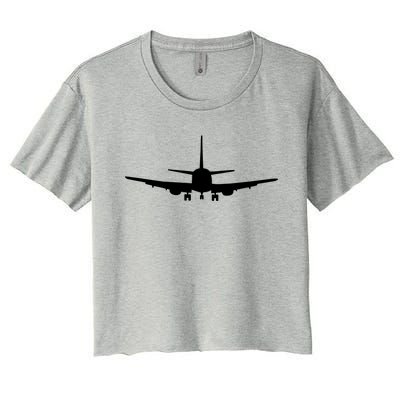 Airplane Gift Airplane Jet Gift Blue Small Women's Crop Top Tee