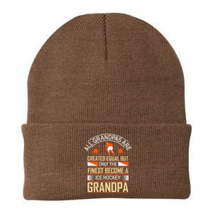 All Grandpas Are Created Equal But Only The Finest Become A Ice Hockey Grandpa Knit Cap Winter Beanie