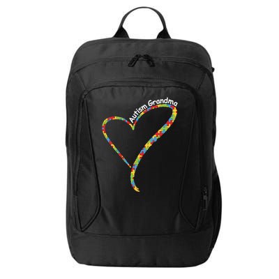 Autism Grandma Autism Awareness Puzzle Piece Heart City Backpack