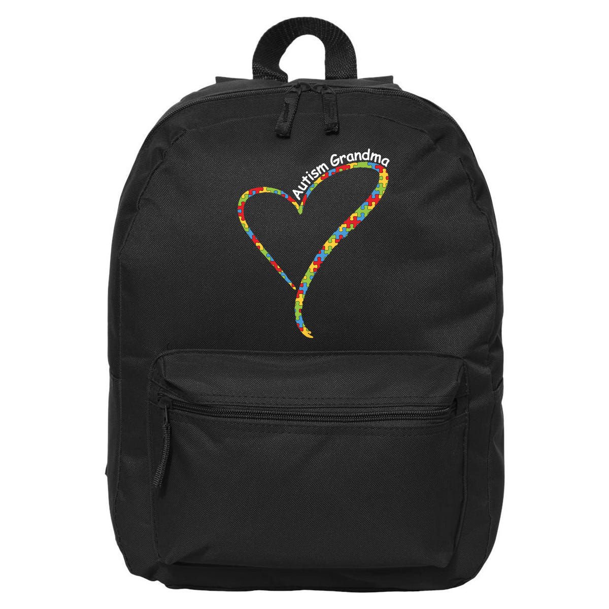 Autism Grandma Autism Awareness Puzzle Piece Heart 16 in Basic Backpack
