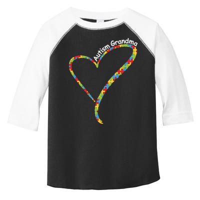 Autism Grandma Autism Awareness Puzzle Piece Heart Toddler Fine Jersey T-Shirt