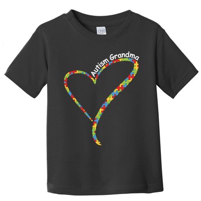 Autism Grandma Autism Awareness Puzzle Piece Heart Toddler T-Shirt