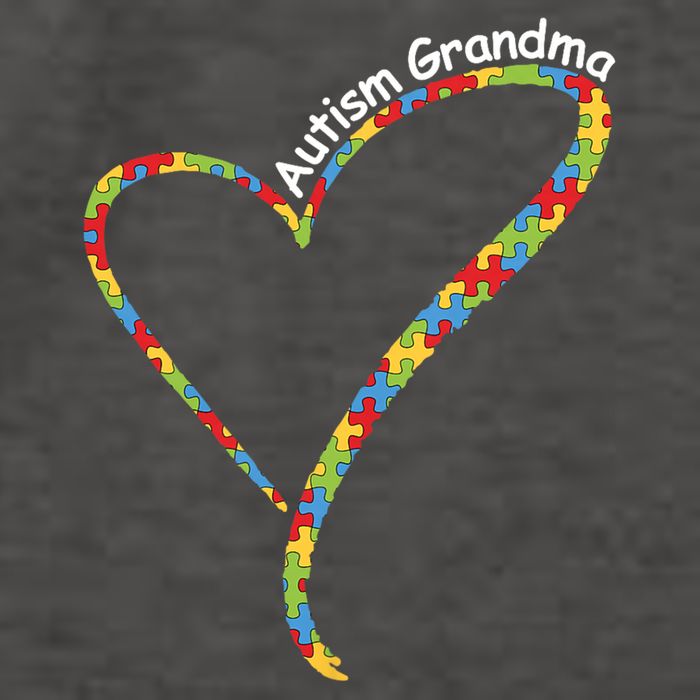 Autism Grandma Autism Awareness Puzzle Piece Heart Vector Backpack