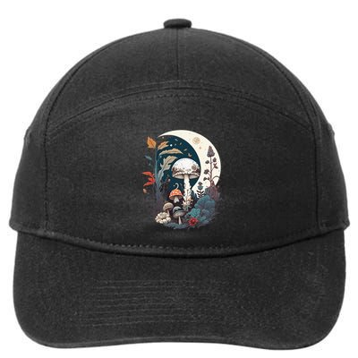 Aesthetic Goblincore And Dark Cottagecore Mushroom 7-Panel Snapback Hat