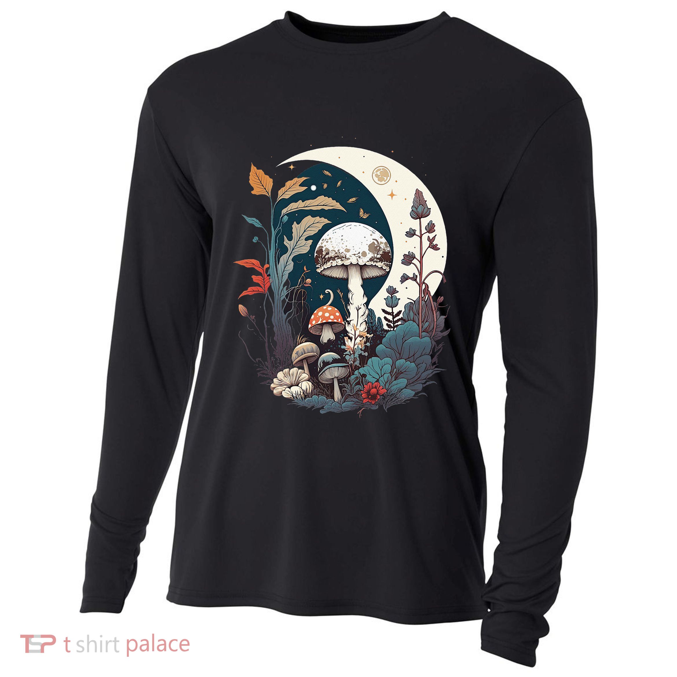 Aesthetic Goblincore And Dark Cottagecore Mushroom Cooling Performance Long Sleeve Crew