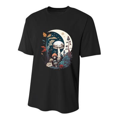 Aesthetic Goblincore And Dark Cottagecore Mushroom Youth Performance Sprint T-Shirt