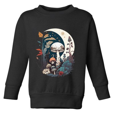 Aesthetic Goblincore And Dark Cottagecore Mushroom Toddler Sweatshirt