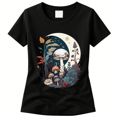 Aesthetic Goblincore And Dark Cottagecore Mushroom Womens T-Shirt