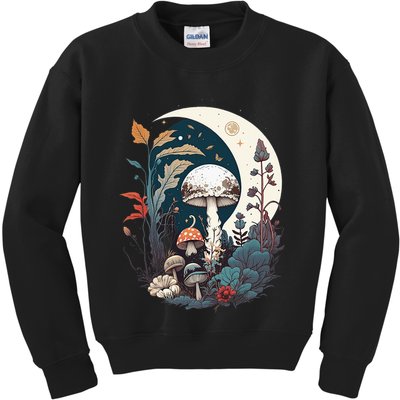 Aesthetic Goblincore And Dark Cottagecore Mushroom Kids Sweatshirt