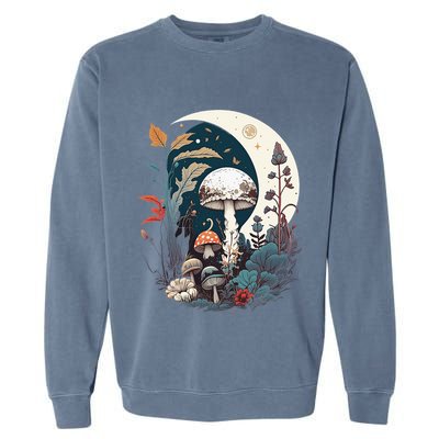 Aesthetic Goblincore And Dark Cottagecore Mushroom Garment-Dyed Sweatshirt
